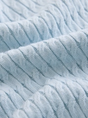 Light Blue Cable Knit Short Sleeve Jumper - Image 7 of 7