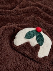 Brown Christmas Pudding Hooded Throw - Image 6 of 6