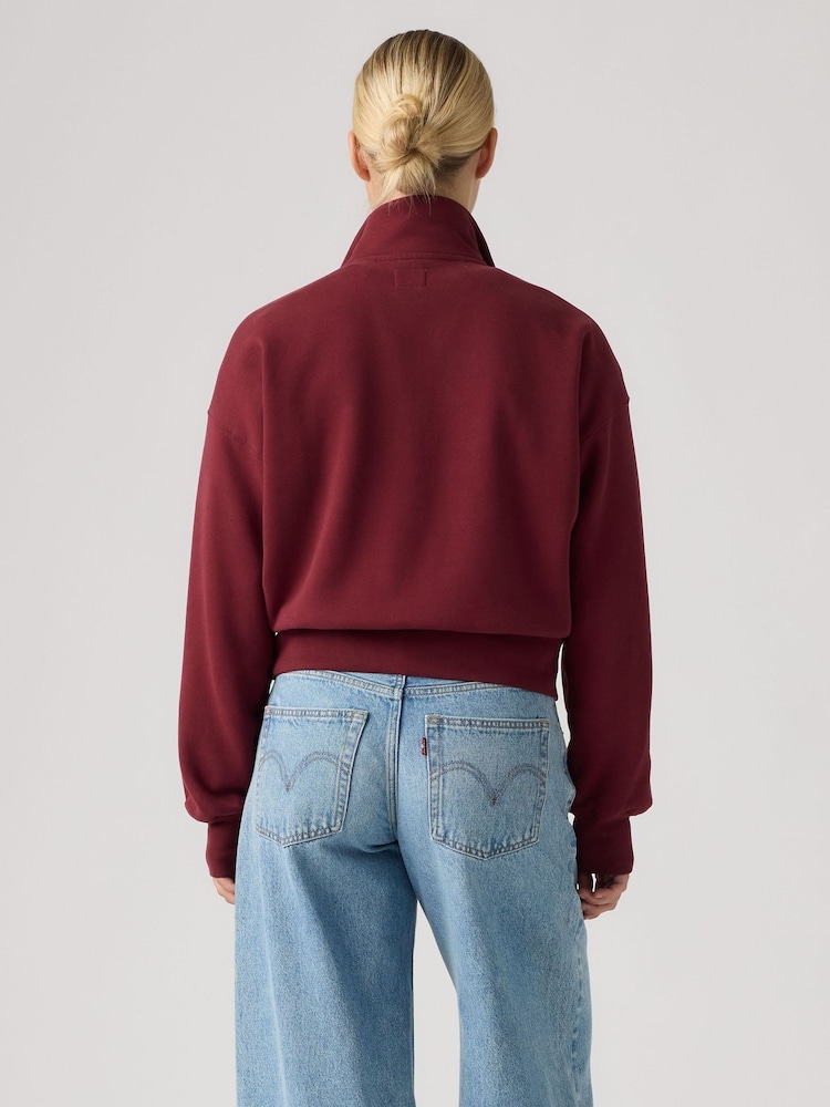 Červená - ® Volná mikina Levi's s grafikou a 1/4 zipem - Obrázek 2 z 5