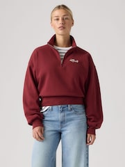 Červená - ® Volná mikina Levi's s grafikou a 1/4 zipem - Obrázek 3 z 5