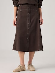 Levi's® Dark  Brown Iconic Western Long Maxi Skirt - Image 1 of 6