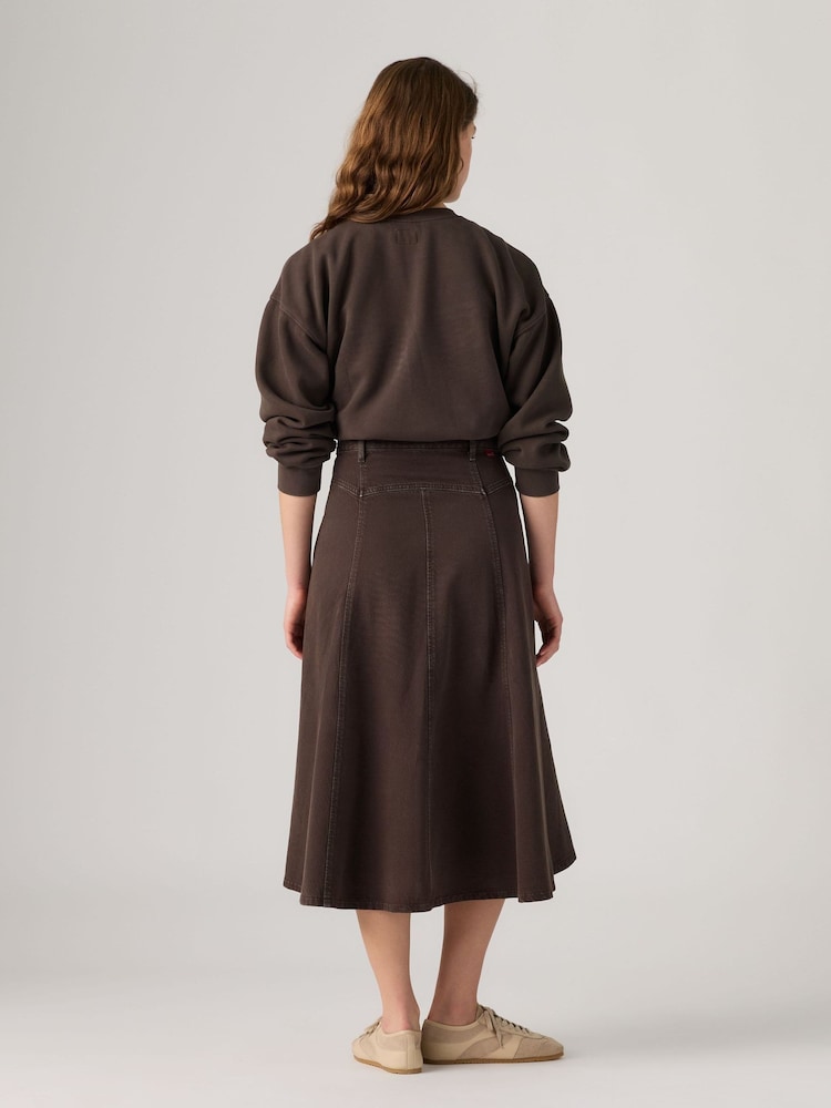 Levi's® Dark  Brown Iconic Western Long Maxi Skirt - Image 2 of 6