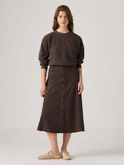 Levi's® Dark  Brown Iconic Western Long Maxi Skirt - Image 3 of 6