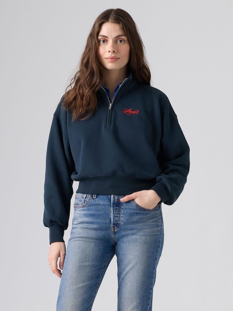 Modrá - ® Volná mikina Levi's s grafikou a 1/4 zipem - Obrázek 1 z 5