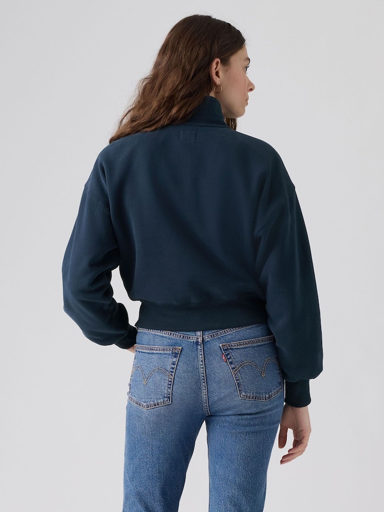 Modrá - ® Volná mikina Levi's s grafikou a 1/4 zipem - Obrázek 2 z 5