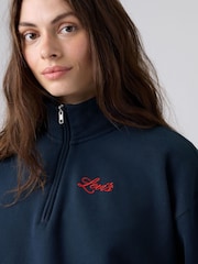 Modrá - ® Volná mikina Levi's s grafikou a 1/4 zipem - Obrázek 3 z 5