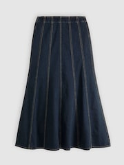 Levi's® Blue Fit and Flare Midi Skirt - Image 5 of 6