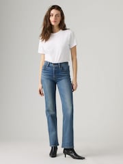 Levi's® Mid Blue Denim 723™ High Rise Straight Jeans - Image 3 of 6