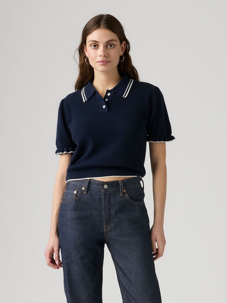 Levi's® Blue Short Sleeve Polo Shirt - Image 1 of 5