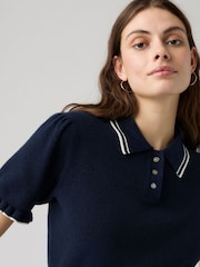 Levi's® Blue Short Sleeve Polo Shirt - Image 3 of 5