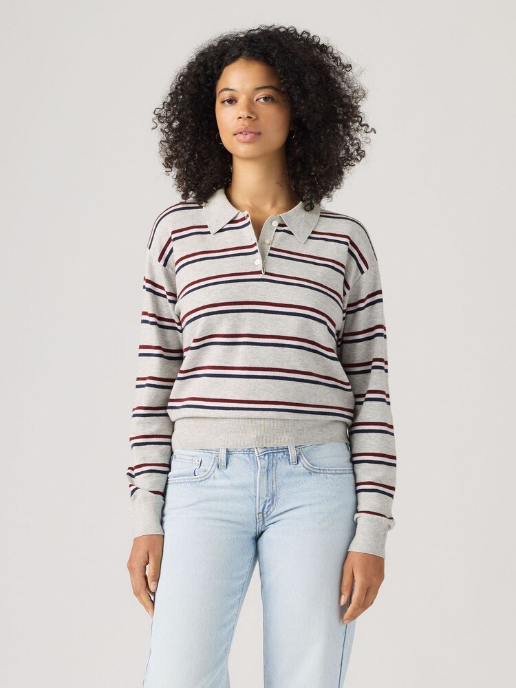 Levi's® Grey Soft Long Sleeve Polo Shirt - Image 1 of 5