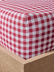 Red Gingham Fitted Sheet and Pillowcase Set - Image 2 of 2