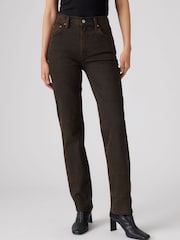 Levi's® Khaki Green Ribcage Slim Jeans - Image 1 of 6
