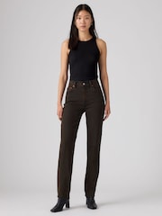 Levi's® Khaki Green Ribcage Slim Jeans - Image 2 of 6