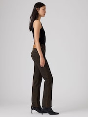 Levi's® Khaki Green Ribcage Slim Jeans - Image 4 of 6