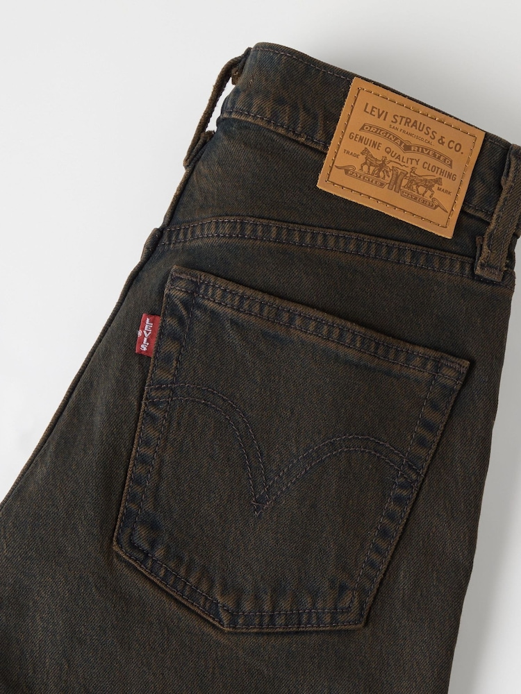 Levi's® Khaki Green Ribcage Slim Jeans - Image 6 of 6