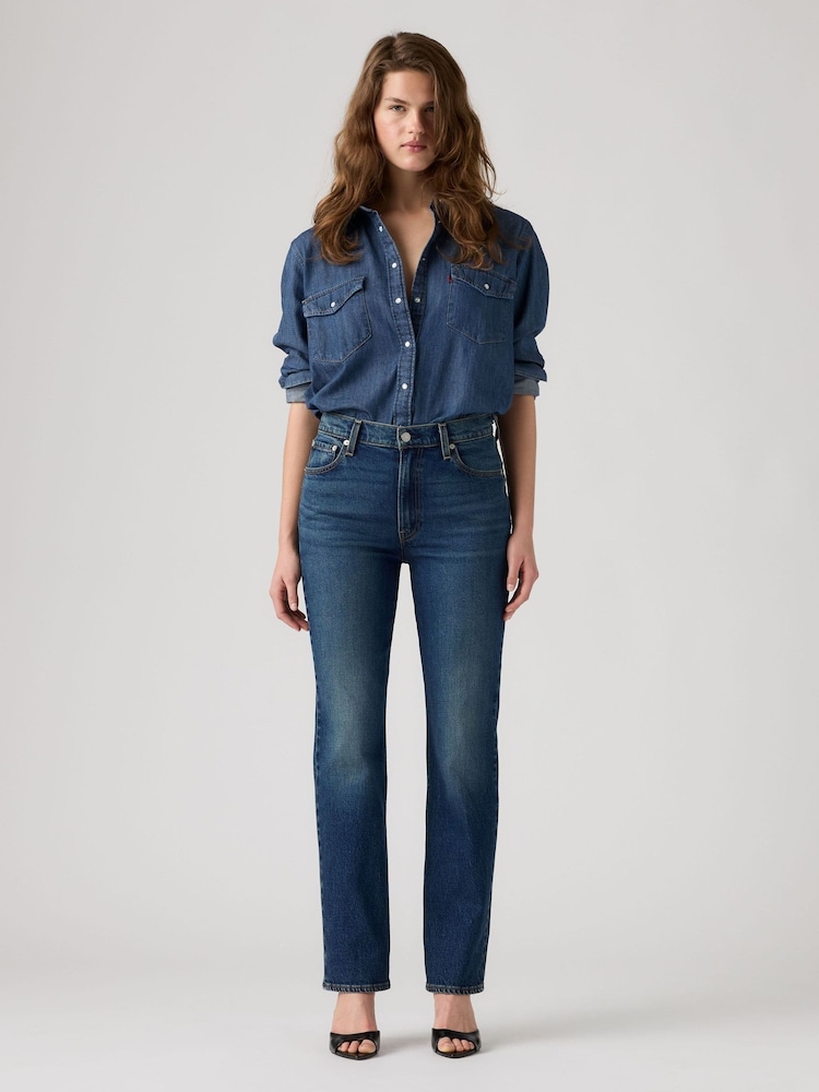 Levi's® Blue Ribcage Slim Straight Jeans - Image 2 of 4