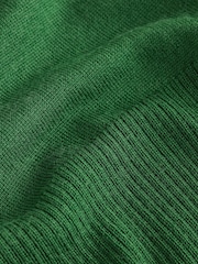 Forest Green Lightweight Merino Wool V-Neck Jumper - Image 6 of 6