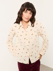 FatFace Beck Ivory Acorn Cord Petite Shirt - Image 1 of 7