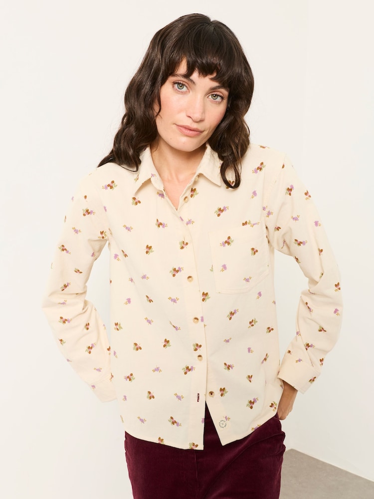 FatFace Beck Ivory Acorn Cord Petite Shirt - Image 1 of 7 FatFace Beck Ivory Acorn Cord Petite Shirt - Image 1 of 7