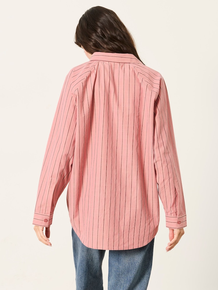 FatFace Bessie Pink Petite Stripe Shirt - Image 2 of 5
