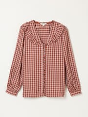 FatFace Alba Rose Pink Petite Gingham Blouse - Image 5 of 5