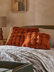 Orange 59 x 59cm Aspen Faux Fur Cushion - Image 3 of 5