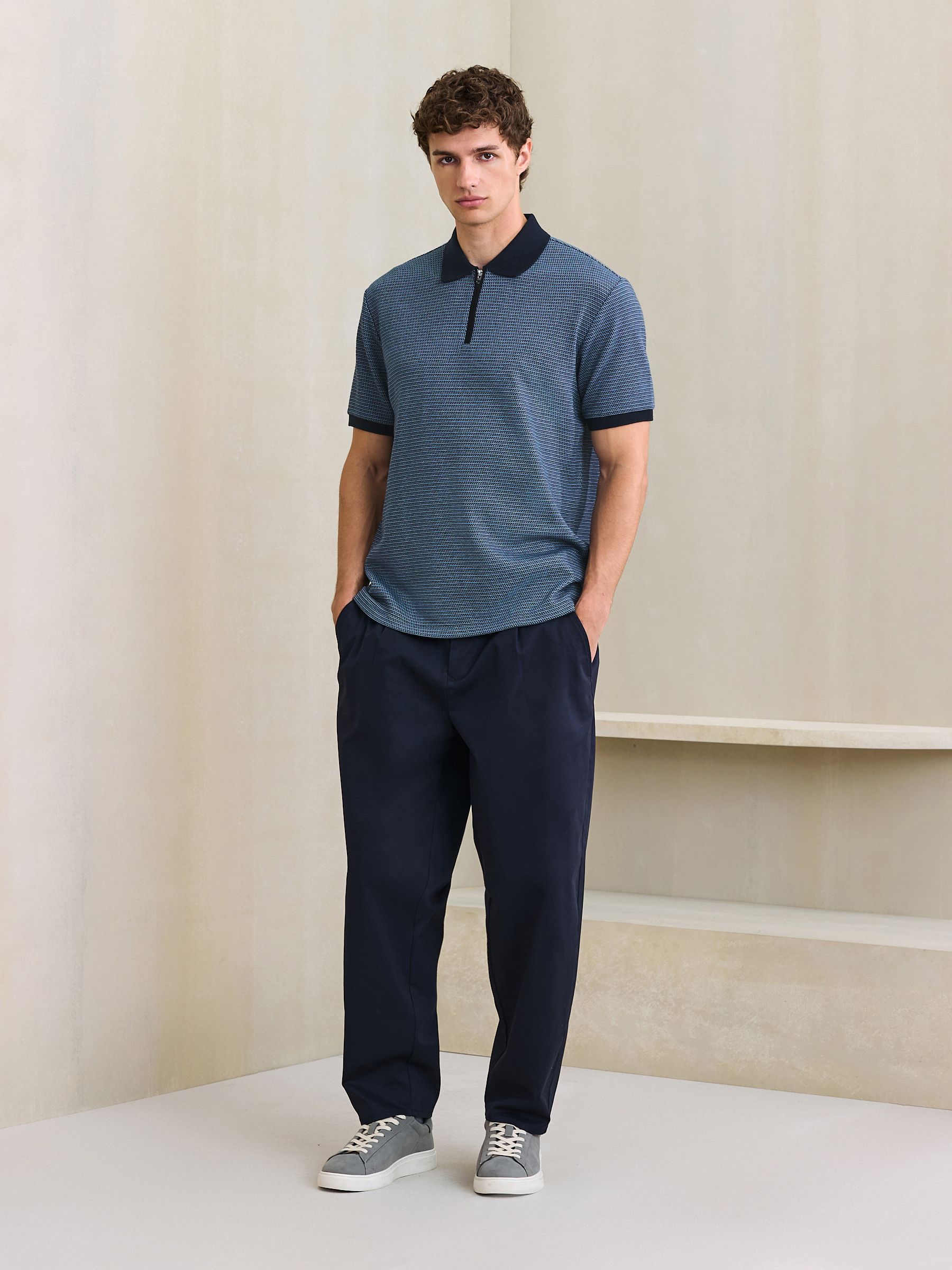 Buy 藍色幾何圖案- N. Premium Pattern Polo Shirt from Next Taiwan