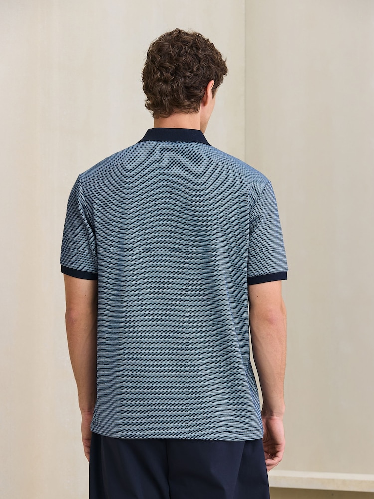 Géo bleu - Polo à motif - Image 4 sur 4