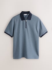 Blue Geo Pattern Polo Shirt - Image 5 of 7
