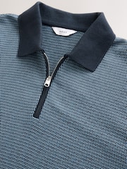 Blue Geo Pattern Polo Shirt - Image 6 of 7