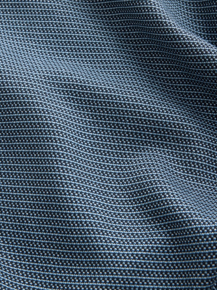 Blue Geo Pattern Polo Shirt - Image 7 of 7 Blue Geo Pattern Polo Shirt - Image 7 of 7