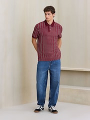 Red Burgundy N. Premium Vertical Stripe Supima Regular Fit Polo Shirt - Image 2 of 7