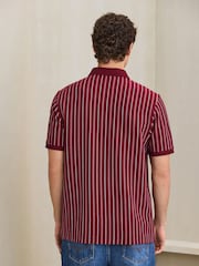 Red Burgundy N. Premium Vertical Stripe Supima Regular Fit Polo Shirt - Image 3 of 7