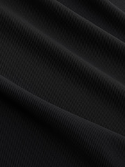Black Zip Neck Short Sleeve Smart Collar Polo Shirt - Image 2 of 3
