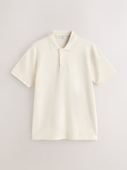 Ecru - Tricouri polo Smart Texture cu croială clasică - Imaginea 6 din 8
