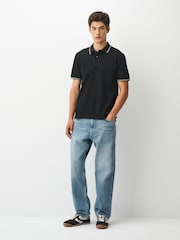 Black Smart Short Sleeve Tipped Polo Shirt - Image 2 of 8