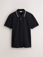 Black Smart Short Sleeve Tipped Polo Shirt - Image 6 of 8