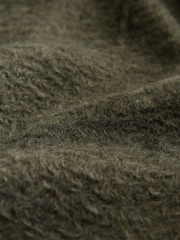 Olive Green Revere Long Coat - Image 6 of 7