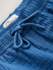 Blue Waffle Textured Penant Swim Shorts - Image 2 of 4