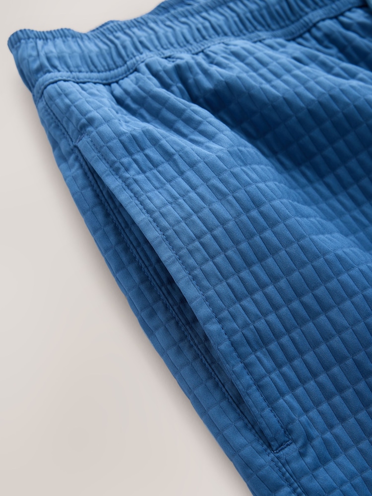 Blue Waffle Textured Penant Swim Shorts - Image 4 of 4 Blue Waffle Textured Penant Swim Shorts - Image 4 of 4