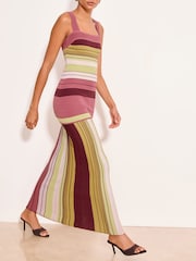 Lipsy Pink Stripe Maxi Knitted Dress - Image 4 of 5
