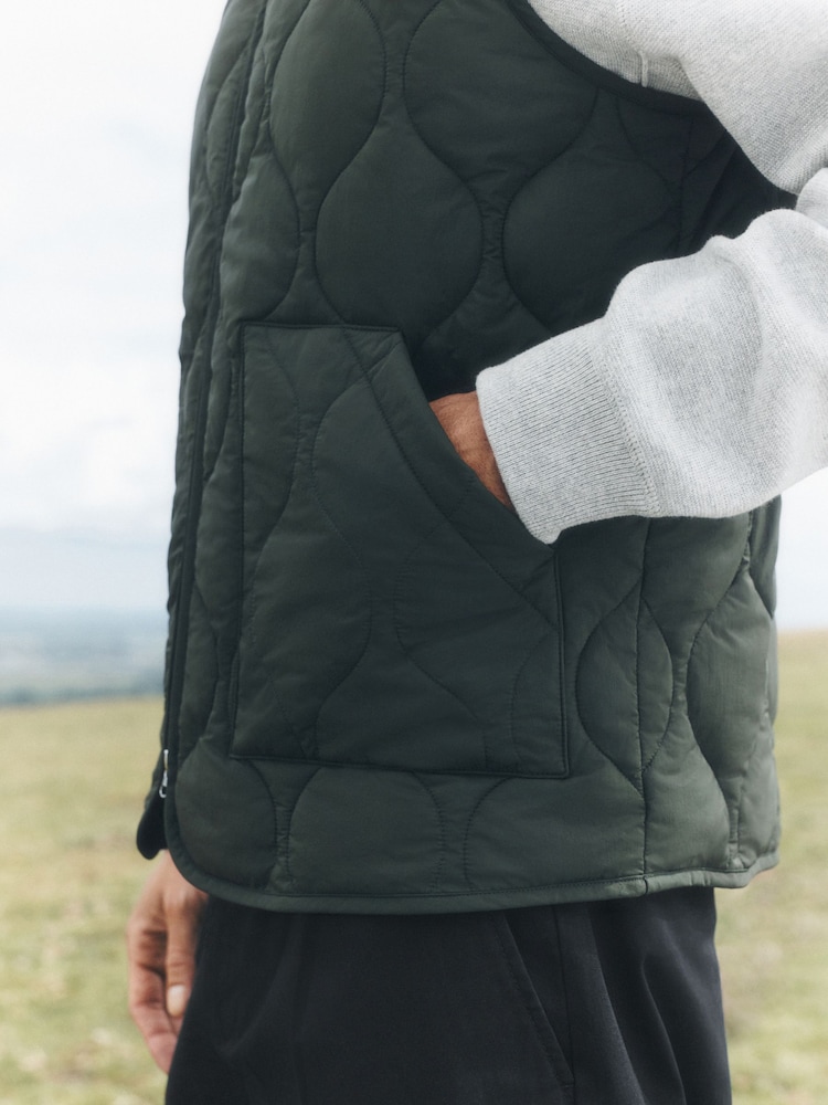 Green Onion Quilted Gilet - Image 11 of 11 Green Onion Quilted Gilet - Image 11 of 11