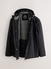Crno - Showerproof Hooded Coat With Brushed Lining - Slika 2 od 4
