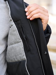 Black Showerproof Hooded Coat With Brushed Lining - Image 7 of 11