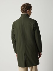 Khaki Green Drytech Waterproof Quilted Funnel Neck Coat - Image 3 of 5