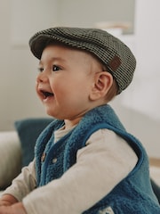 Neutral Tweed Style Baby Flat Cap - Image 1 of 7