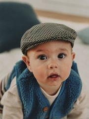 Neutral Tweed Style Baby Flat Cap - Image 3 of 7