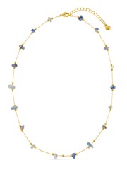 Orelia London Gold Tone Tone Semi-Precious Sodalite Stationed Chip Necklace - Image 3 of 5