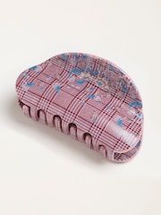 FatFace Pink Check Floral Claw Clip - Image 1 of 2